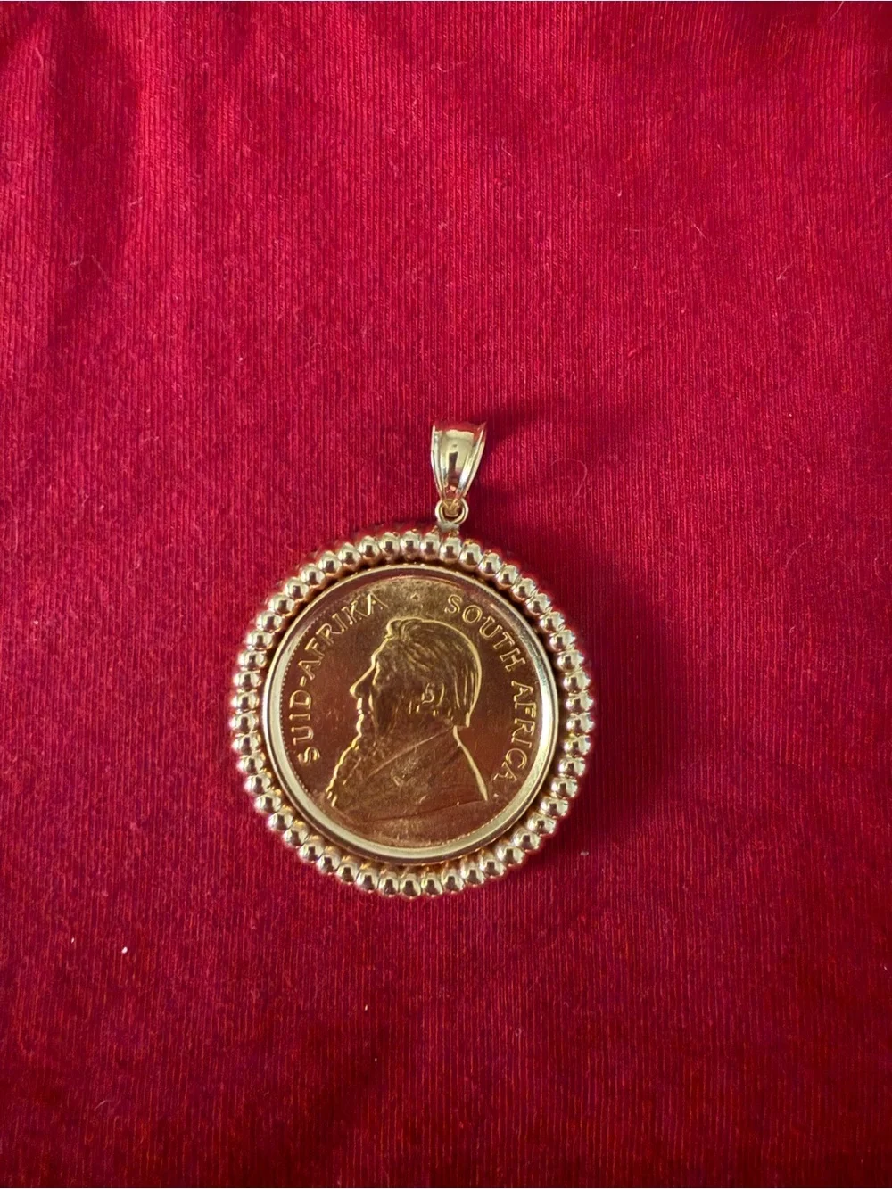 22k South African Krugerrand coin pendant